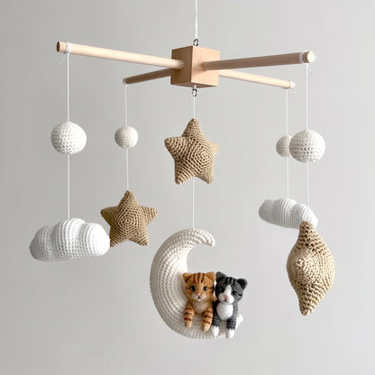 Pet Moon Brown | Custom Crochet Pet Nursery Baby Mobile
